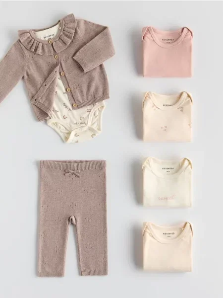 Reserved боді 5 шт. кремовий 