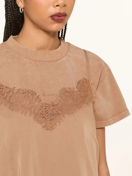 Satynowy top Oh April brązowy