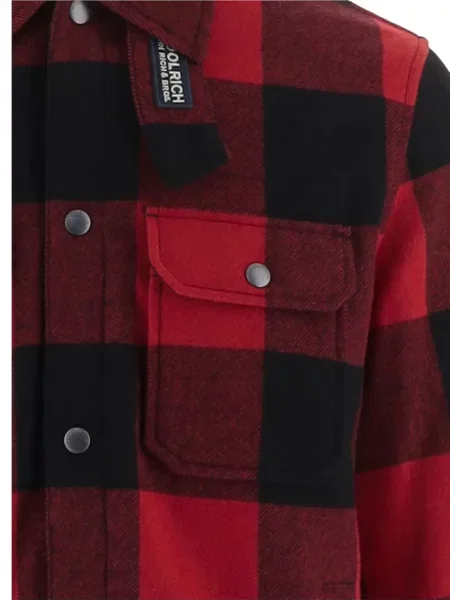 Вълнено карирано яке тип риза Woolrich червено