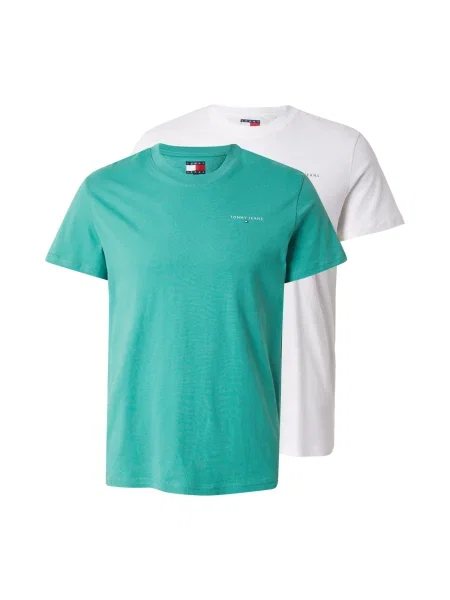 Tommy Jeans Tricou smarald / alb verde