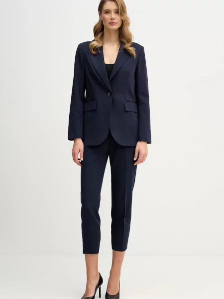 Штани Sisley пряма висока посадка чорний