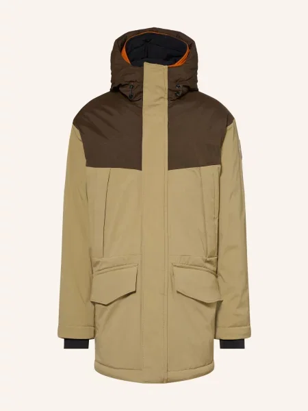 Napapijri Parka Serie S Odnímatelnou Kapucí / tmavě hnědá / oranžová béžová