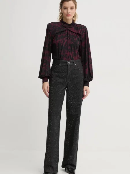 Gestuz bluzka wzorzysta bordowy