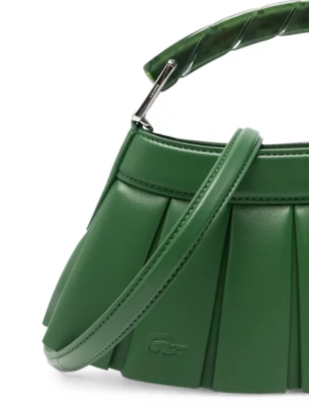 Geantă shopper Lacoste din piele verde