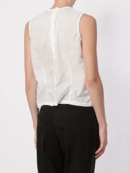 Top Comme Des Garçons cu decolteu rotund alb