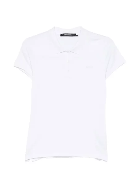 Tricou polo Karl Lagerfeld cu broderie alb