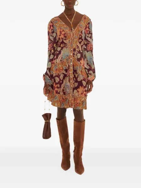 Rochie mini Farm Rio cu model floral violet