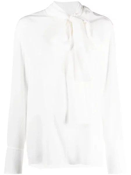 Bluză Givenchy cu funde de mătase alb