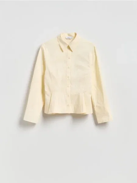 Reserved Cămașă cu pliseuri galben-deschis galben