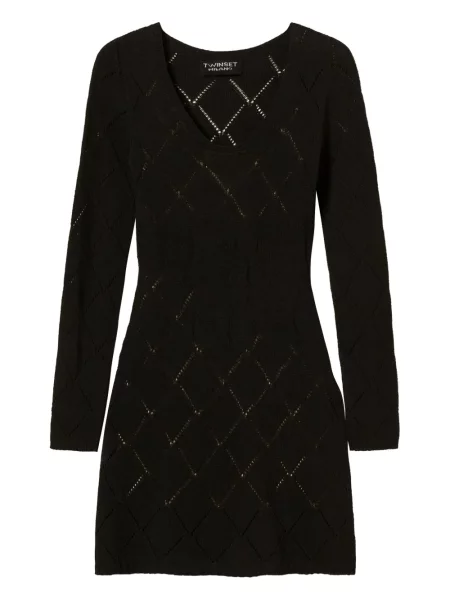 Długa mała sukienka maxi Twinset garniturowa czarna