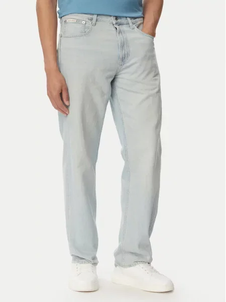 Calvin Klein Jeans Τζιν Ανοιχτό Straight Fit μπλε