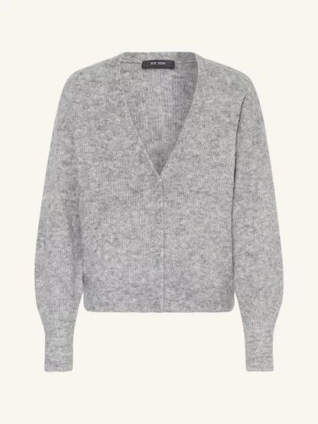 Mos Mosh Oversized Pletený Kardigan Thora S Alpakou světle šedá