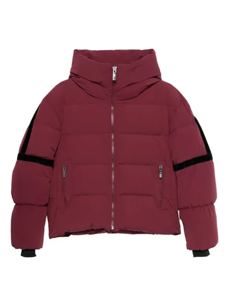 Aksamitna pikowana jeździć na nartach kurtka narciarska Fusalp czerwona
