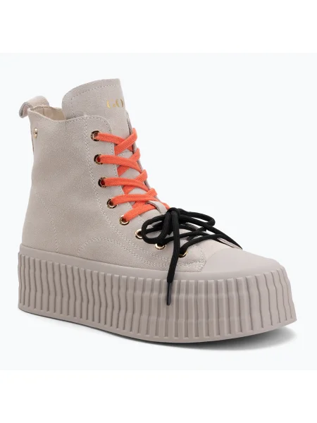 Semišové zateplené tenisky Goe na platformě béžové