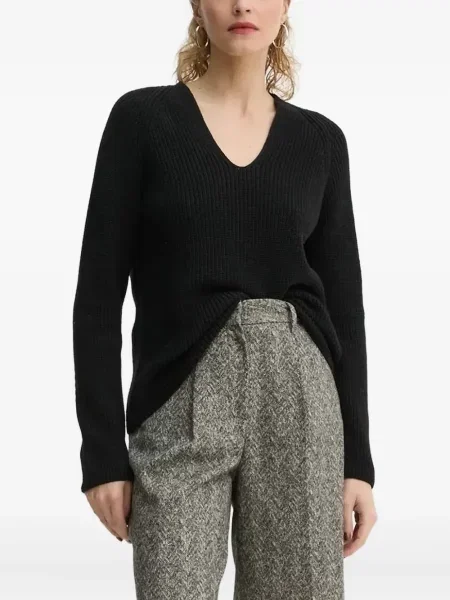 Пуловер Marc O'polo с V-образно деколте черно