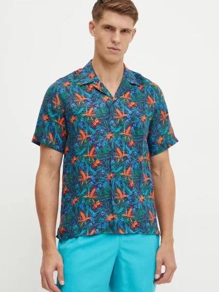 Льняная рубашка Vilebrequin зеленая