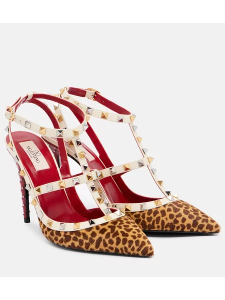 Pantofi cu toc Valentino Garavani cu imagine cu model leopard