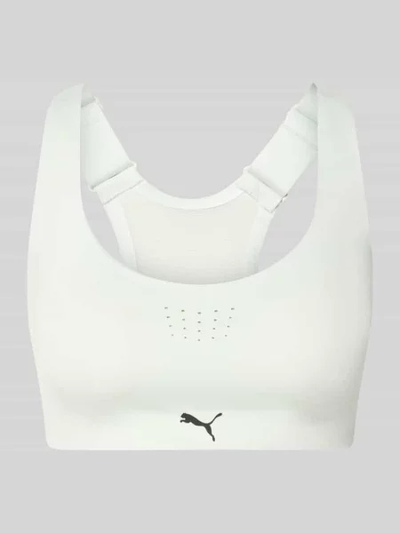 Biustonosz sportowy z nadrukiem z logo model PWRMODE BRA HIGH' Puma Performance miętowy