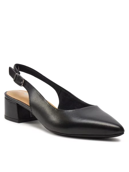 Кожаные босоножки Tamaris черные