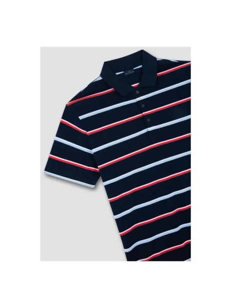 Koszulka polo Paul & Shark w paski z dżerseju z paskiem