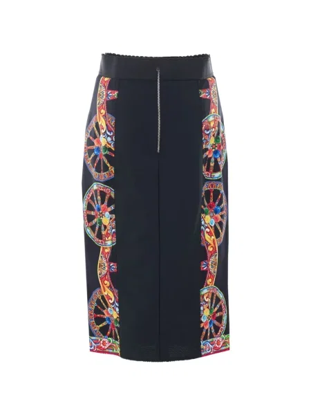 Fustă midi Dolce & Gabbana cu imagine negru