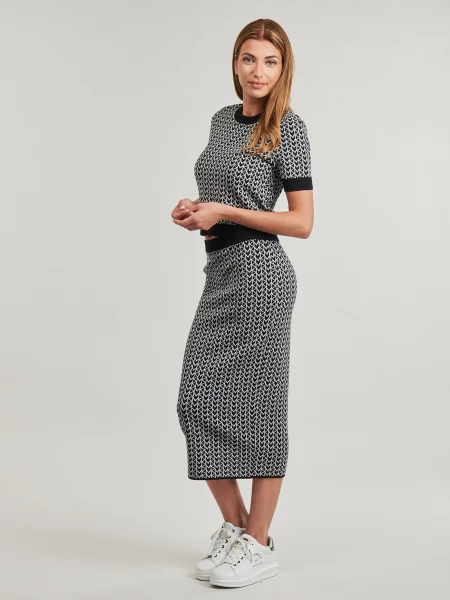 Fustă midi Michael Michael Kors din jacard negru