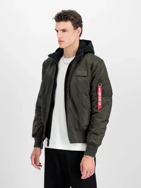 ALPHA INDUSTRIES Geacă de primăvară-toamnă D-Tec verde închis negru