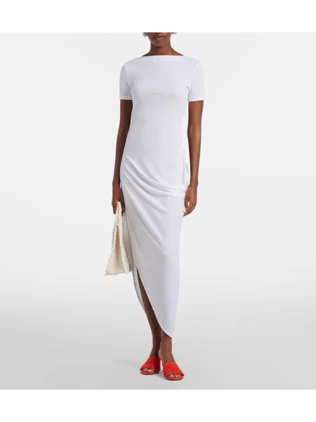 Rochie midi Jacquemus din jerseu alb