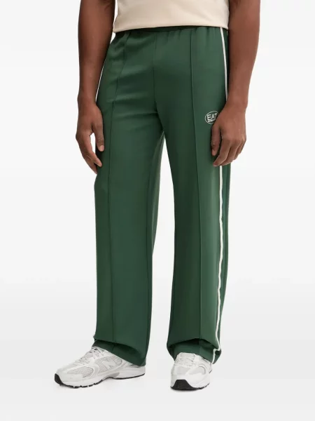 Pantaloni Ea7 Emporio Armani cu dungi cu imagine alergare verde