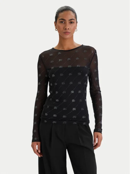 Tricou mânecă lungă Karl Lagerfeld negru