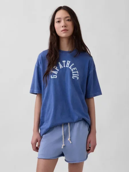 GAP Tricou supradimensional safir / alb albastru