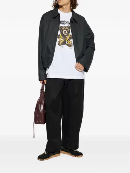 Ursuleț de pluș tricou Moschino cu imagine alb