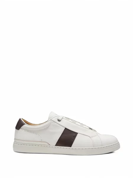 Sneakerși Boss din piele alb