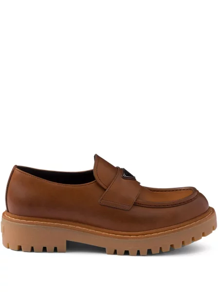 Pantofi loafer Prada din piele maro