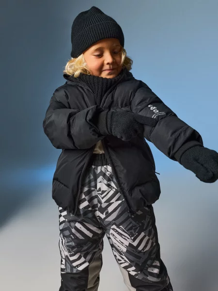 Sinsay Prošívaná puffer bunda s kapucí černá