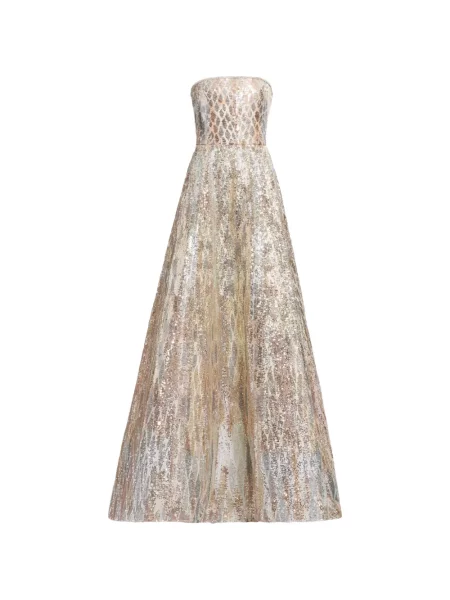 Rochie maxi Elie Saab cu paiete fără bretele