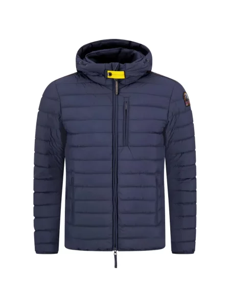Пухено яке Parajumpers с качулка синьо