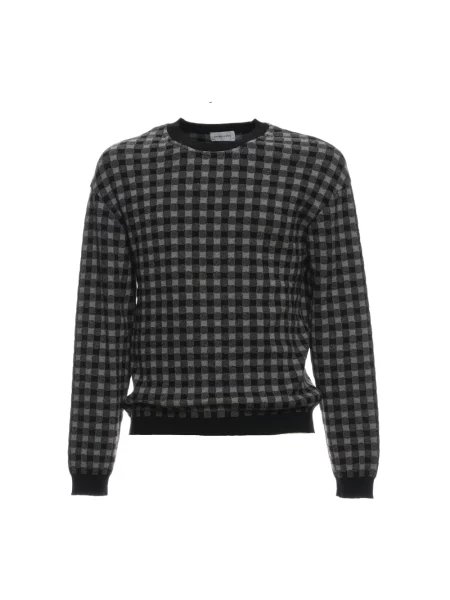 Dzianinowy sweter Scaglione z okrągłym dekoltem zielony