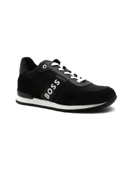 BOSS Kidswear Sneakers cu adaos de piele