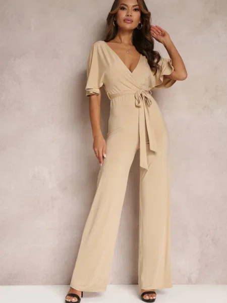 Salopetă Other cu decolteu adânc bej