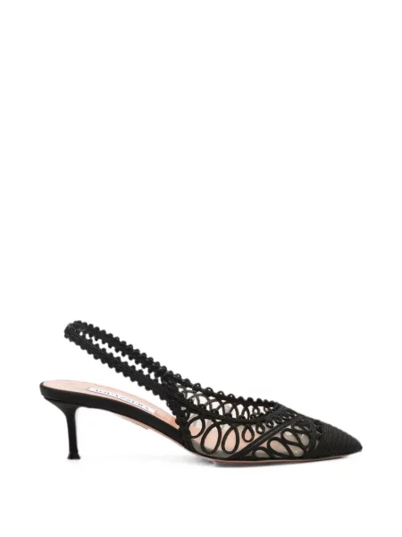 Pantofi cu toc Aquazzura cu broderie plasă negru