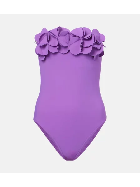 Costum de baie Karla Colletto cu model floral violet