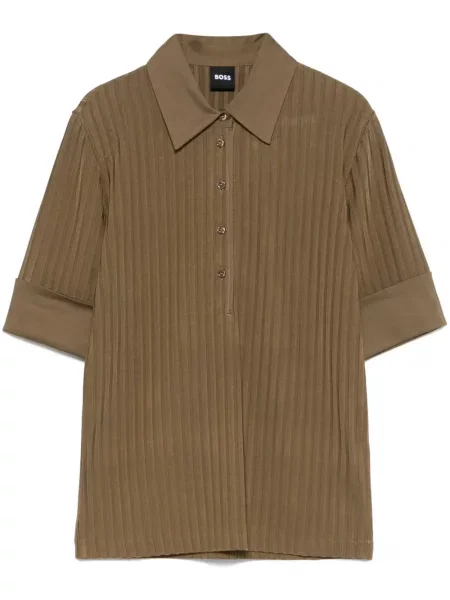 Поло тениска Boss кафяво