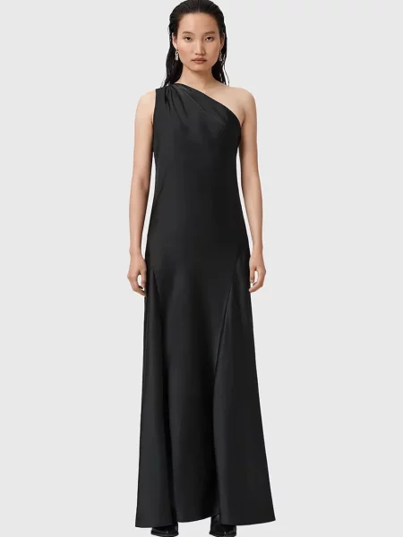 AllSaints rochie maxi evazați negru
