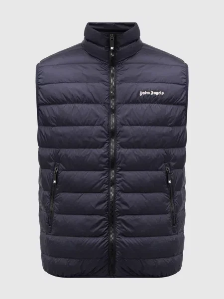 Пуховий жилет з логотипом Palm Angels S синій