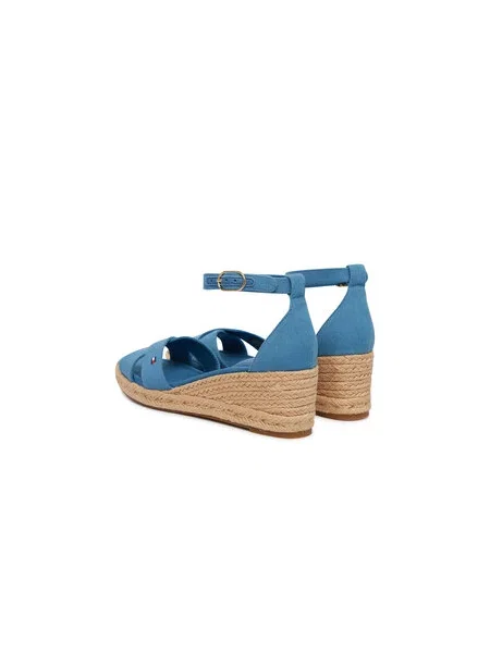 Tommy Hilfiger Espadrile Hemp Crossover Strap Wedge Espadrilles plava