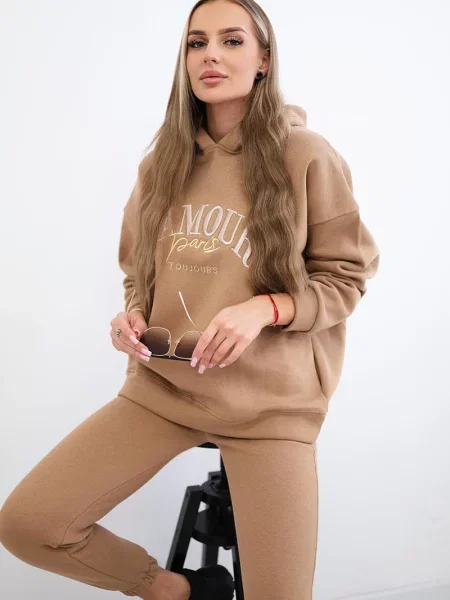 Bluza Kesi ocieplana brązowa