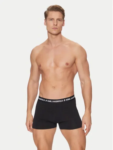 Boxerky KARL LAGERFELD Logo Trunk 3 páry black černé
