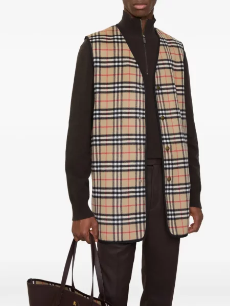 Вълнен кариран елек Burberry