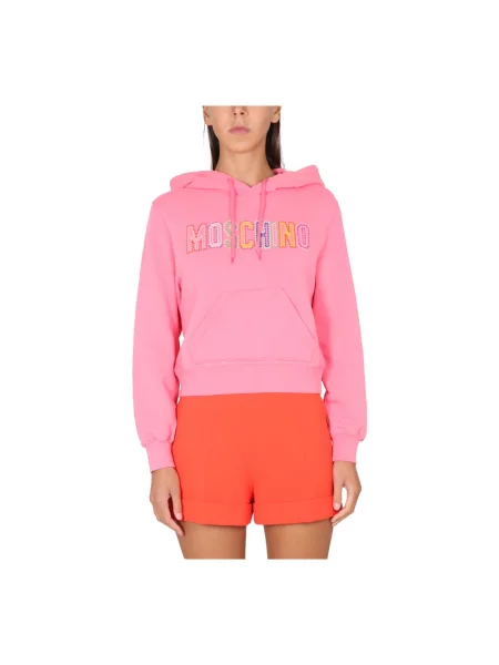 Bluza Moschino z logo różowa